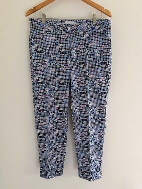 Blue Houndstooth Stretch Golf Pants Size 8